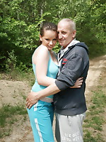 This ribald older guy can't live without to do a slutty legal age teenager outside